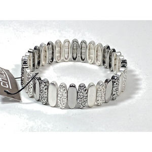 Chico's Bracelet Costume Jewelry Silver Tone Stretch Pull On New With Tag